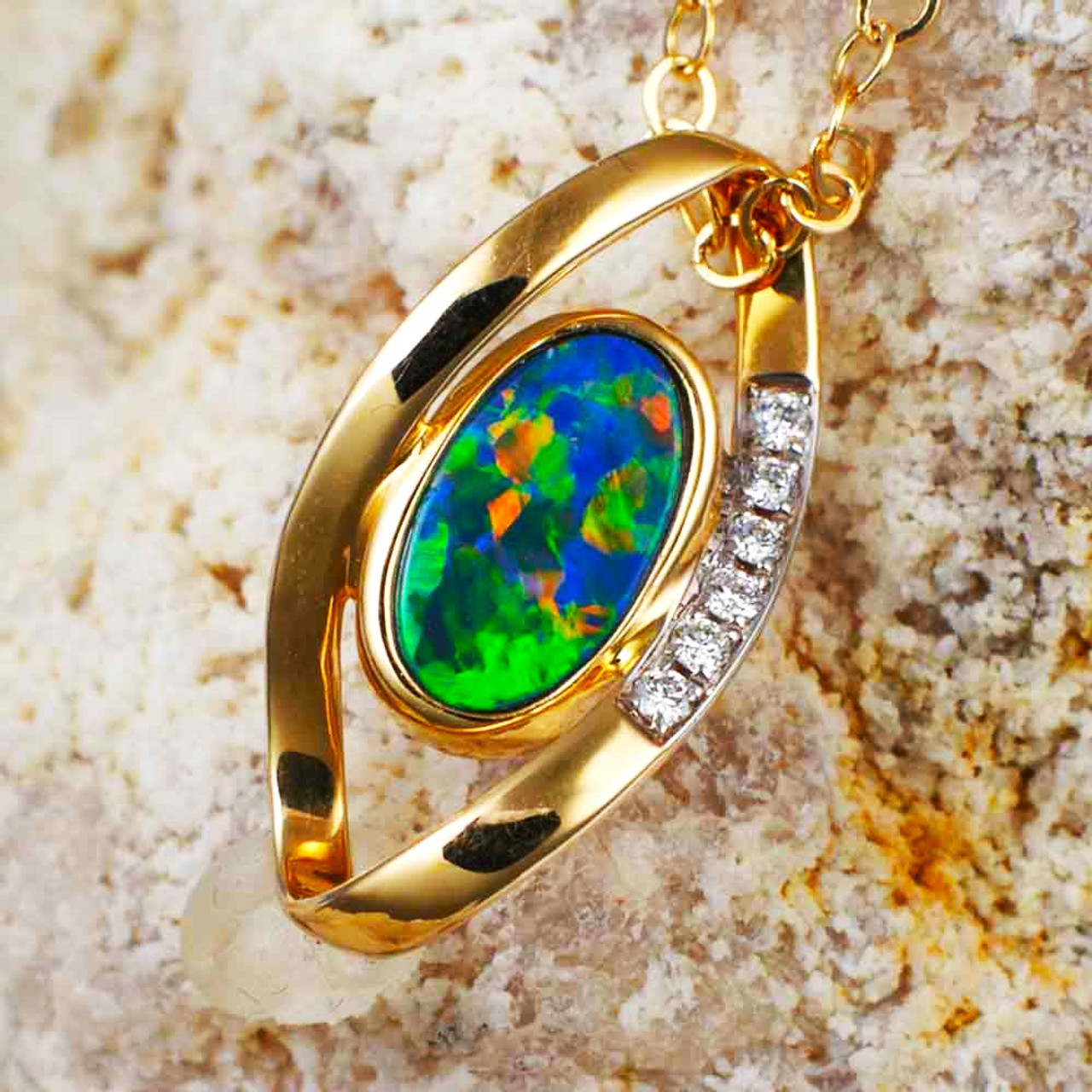 Australian Opal Necklace, October Birthstone, Opal Pendant - Etsy